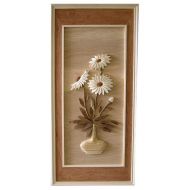 Vase of Flowers 3D Handcarved Wooden Picture