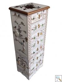 Mother of Pearl White Jewellery Armoire