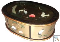 Gold Leaf Chest Coffee Table With Glass Top