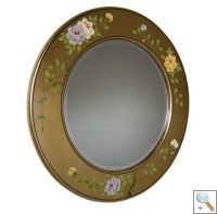 Round Gold Leaf Floral Mirror