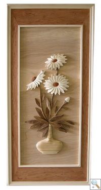 Vase of Flowers 3D Handcarved Wooden Picture