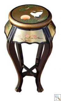 Gold Leaf Round Plant Stand