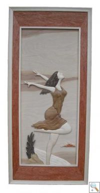 Dancing Lady 3D Handcarved Wooden Picture