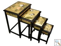 Gold Leaf Set of 4 Nest of Tables, Cranes