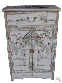 Mother of Pearl White Cabinet w/Drawer 