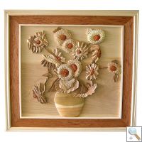 Sunflower 3D Handcarved Wooden Picture