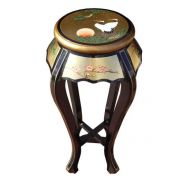 Gold Leaf Round Plant Stand