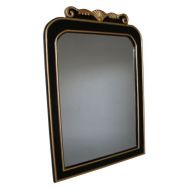 Black Lacquer Mirror with Gold Edge