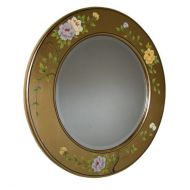 Round Gold Leaf Floral Mirror